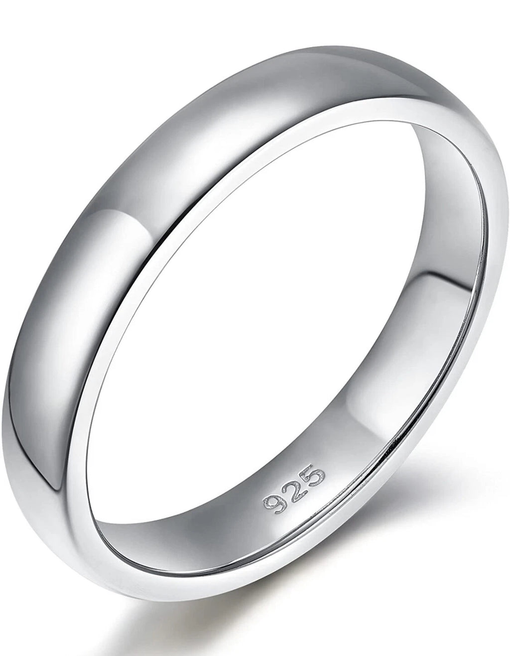 Solid .925 Sterling Silver Wedding Band Ring for Men & Women – Classic Polished Band, Multiple Sizes