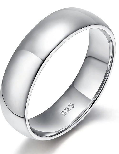 Solid .925 Sterling Silver Wedding Band Ring for Men & Women – Classic Polished Band, Multiple Sizes