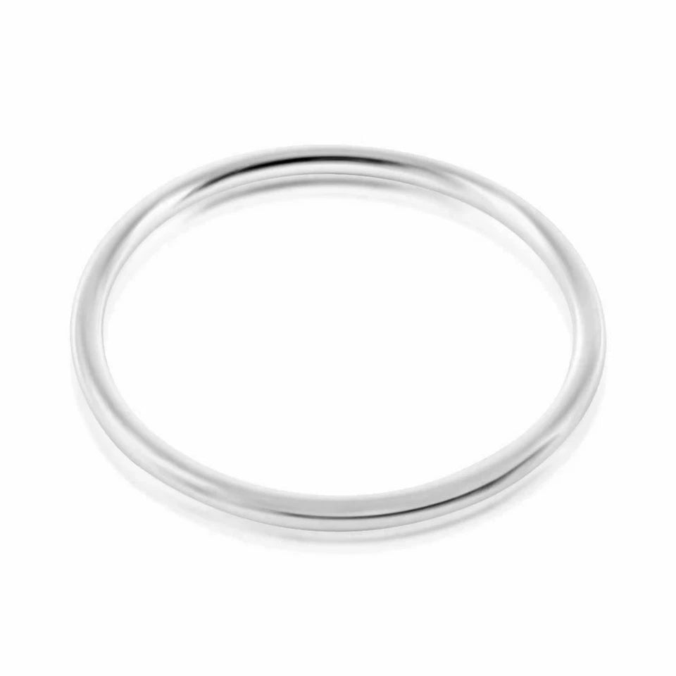 Solid 925 Sterling Silver 1mm Thin Stacking Ring – Polished Midi Band for Women & Men, Sizes 1–14